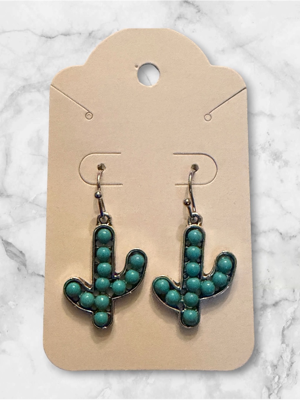 Turquoise Cactus Dangle Earrings